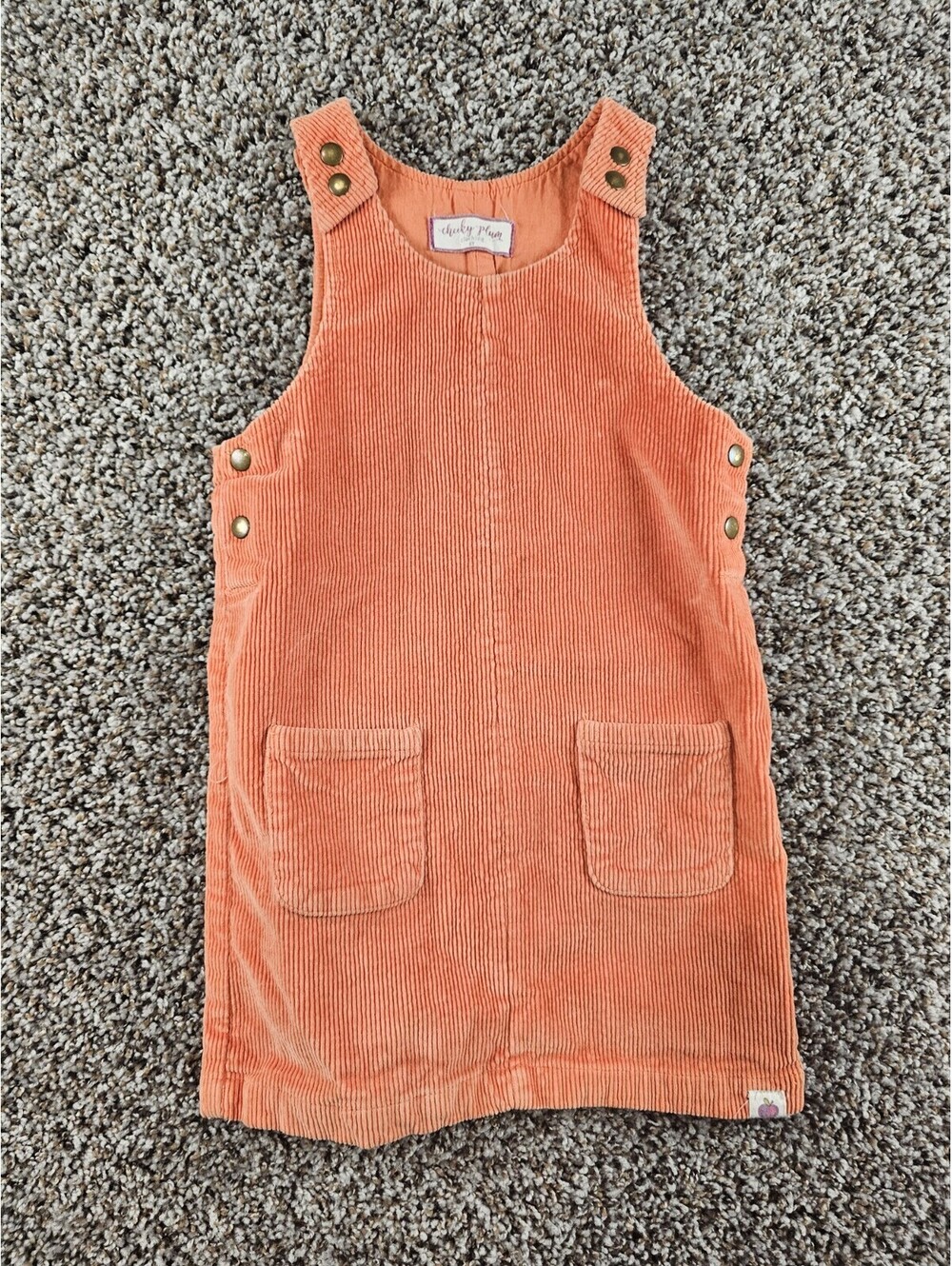 Cheeky Plum Clothing Girls Sz 6 Jumper Dress Orange Corduroy Autumn